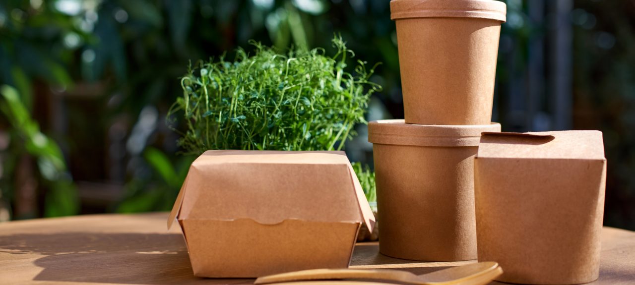 Cardboard,Containers,For,Food,,Drinks,,Items.,Copy,Space.,Delivery,,Takeaway,